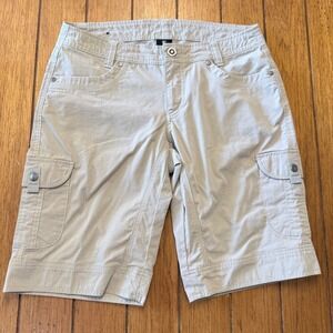 Kuhl Womens Cargo Hiking Shorts Tan Khaki Size 6 Outdoor Utility Bermuda